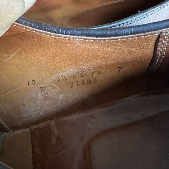 Alden Mocc Toe Blucher Brown Aniline Pull-Up 7118S Size 13